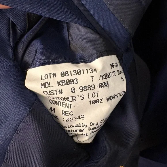 Hickey Freeman Navy Blue Suit – Size 44R (Pants 34x28, Extra Hem) - Picture 3 of 7